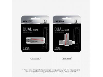 USB Hiksemi Dual Slim 256GB - HS-USB-E307C-256G-U3 - Giao thức kép Type A & Type C, Chuẩn USB 3.2 - Tốc độ cao.