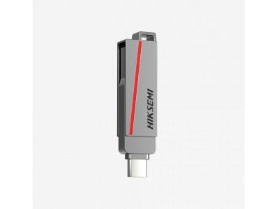 USB Hiksemi Dual Slim 128GB - HS-USB-E307C-128G-U3 - Giao thức kép Type A & Type C, Chuẩn USB 3.2 - Tốc độ cao.